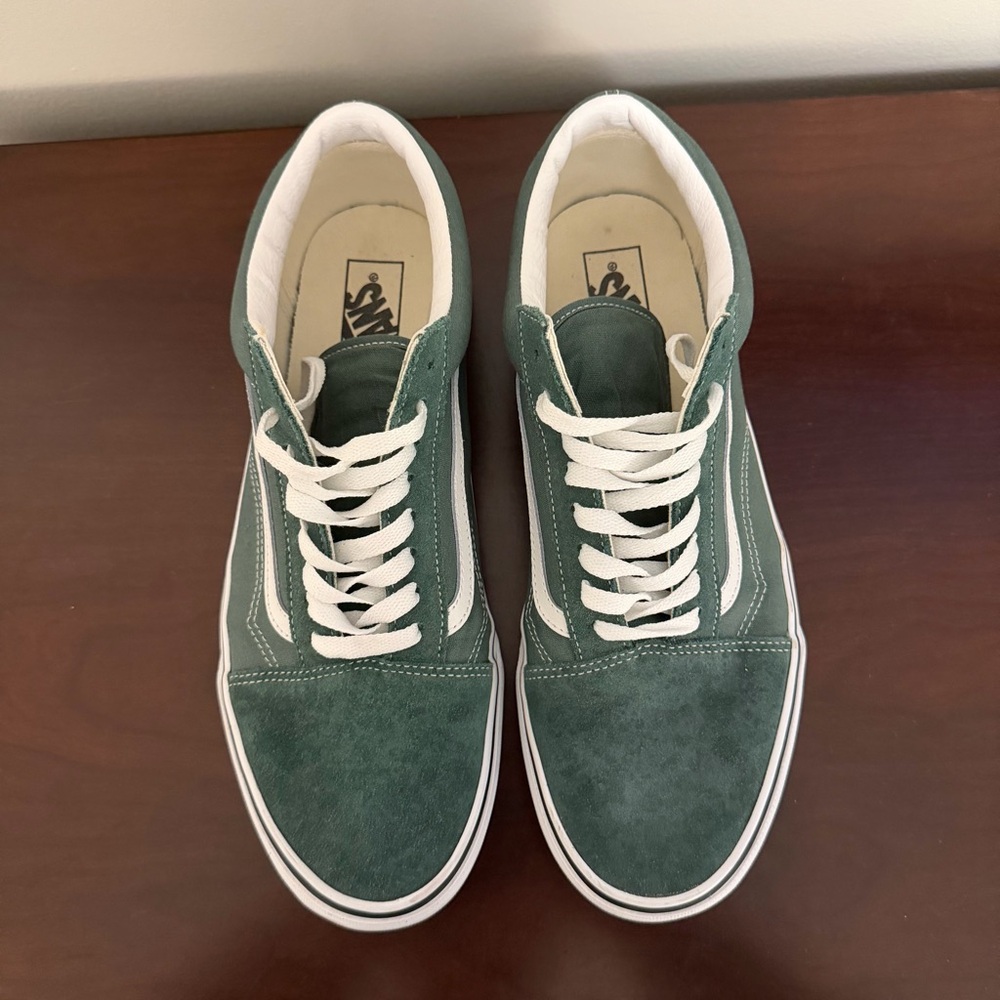 Vans Old Skool Size 12 Green Suede - Picture 7 of 11